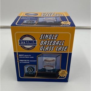 Steiner Single Baseball Glass Display Case With Wood Base
